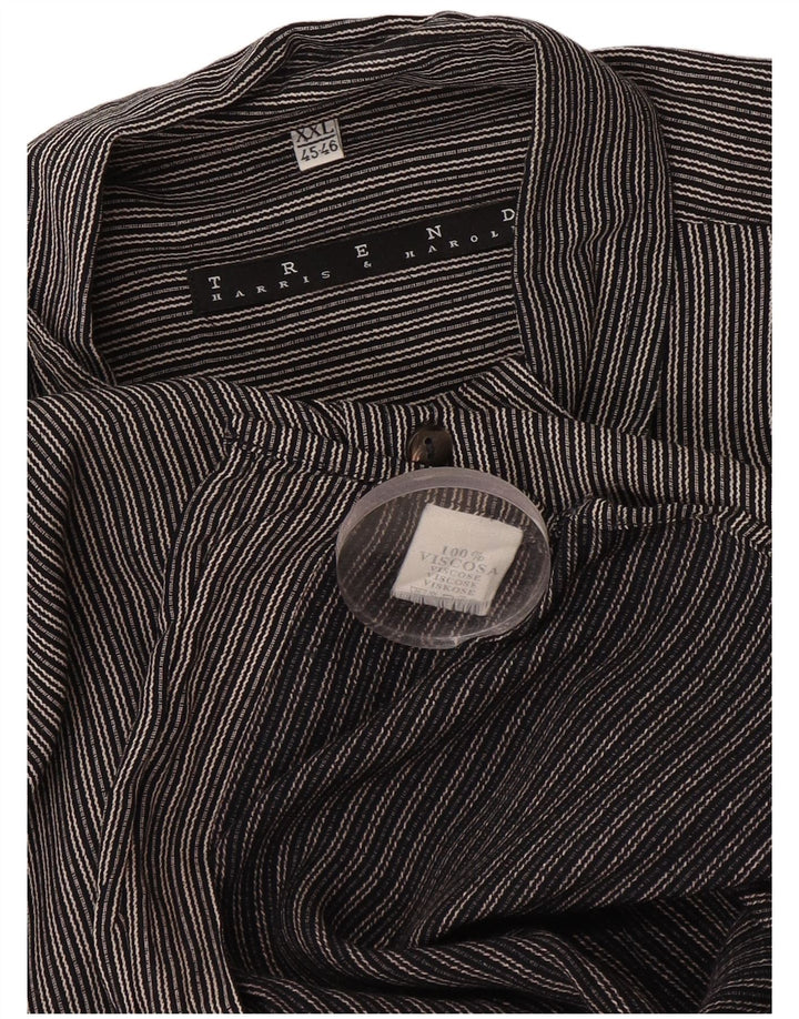 Chemise Homme Taille 45/46 2XL Viscose Rayée Noire