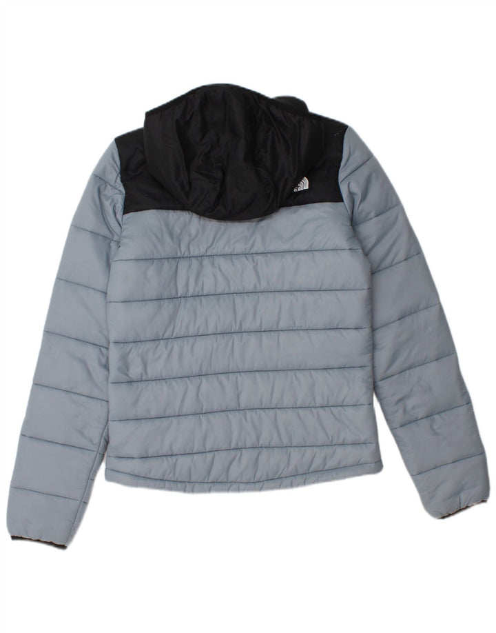 THE NORTH FACE Veste matelassée à capuche pour femme UK 6 XS Gris Colorblock Nylon