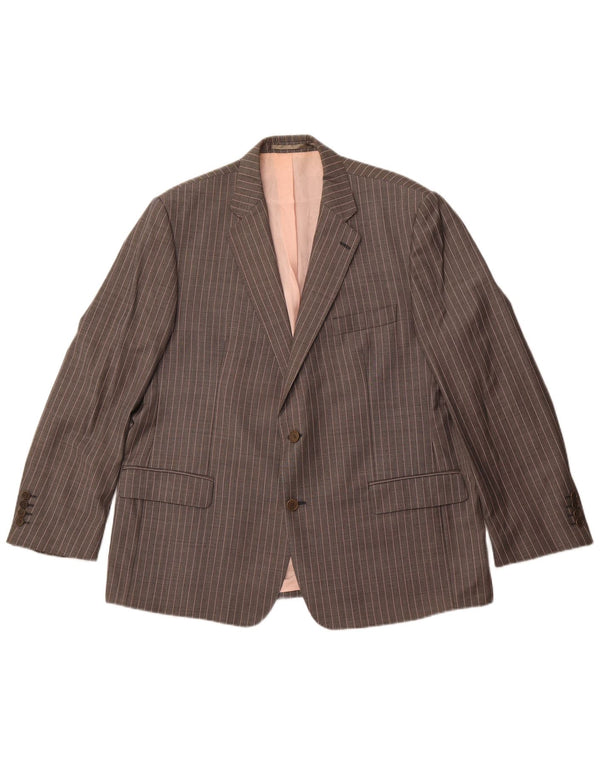 Magee Mens 2 Button Blazer Jacket IT 46 Small Grey Pinstripe New Wool