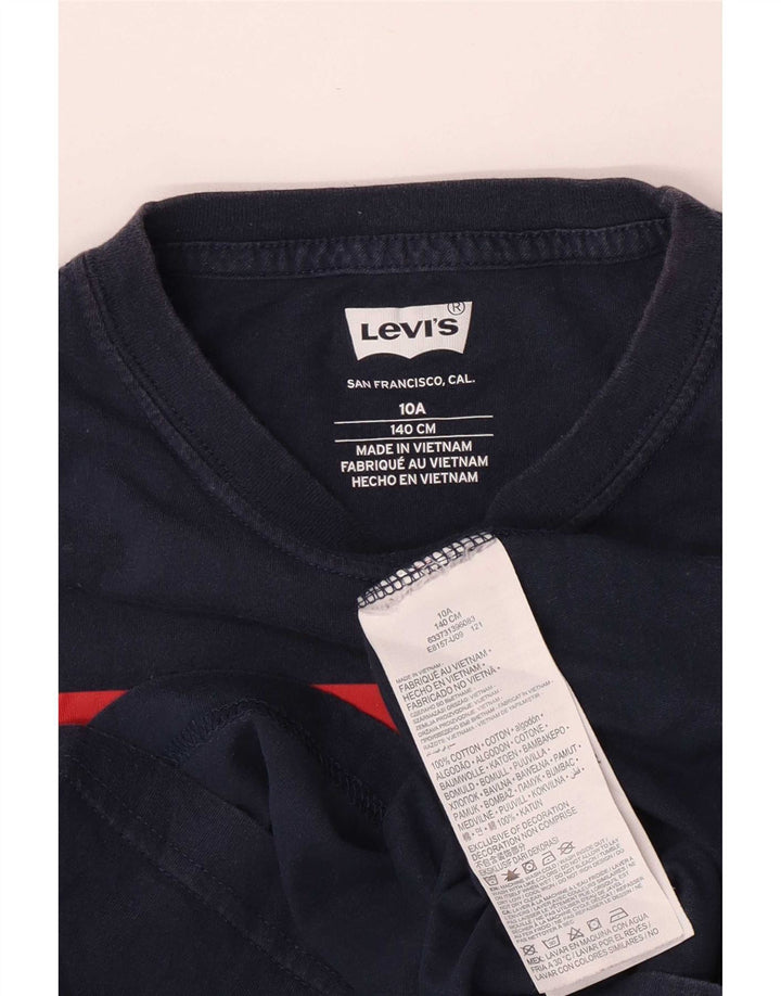 Levi's Garçon Regular Graphic T-Shirt Top 9-10 ans Bleu Marine Coton