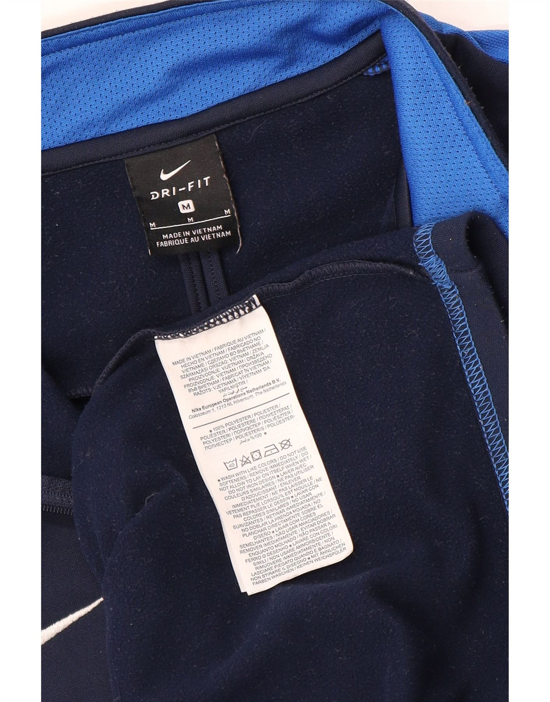 NIKE Sweat-shirt Dri Fit à col zippé pour homme Bleu marine moyen Colourblock