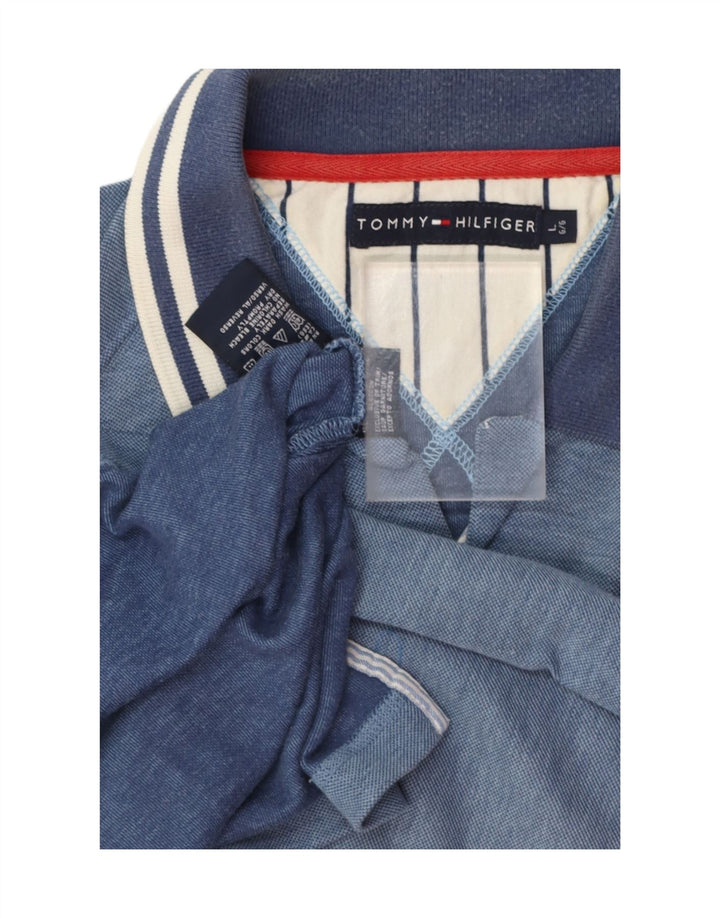 TOMMY HILFIGER Polo Homme Large Bleu Coton