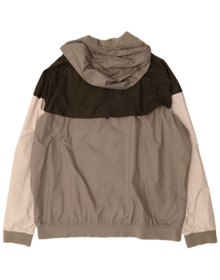 Nike Veste de survêtement à capuche pour homme 2XL Gris Colorblock Polyester