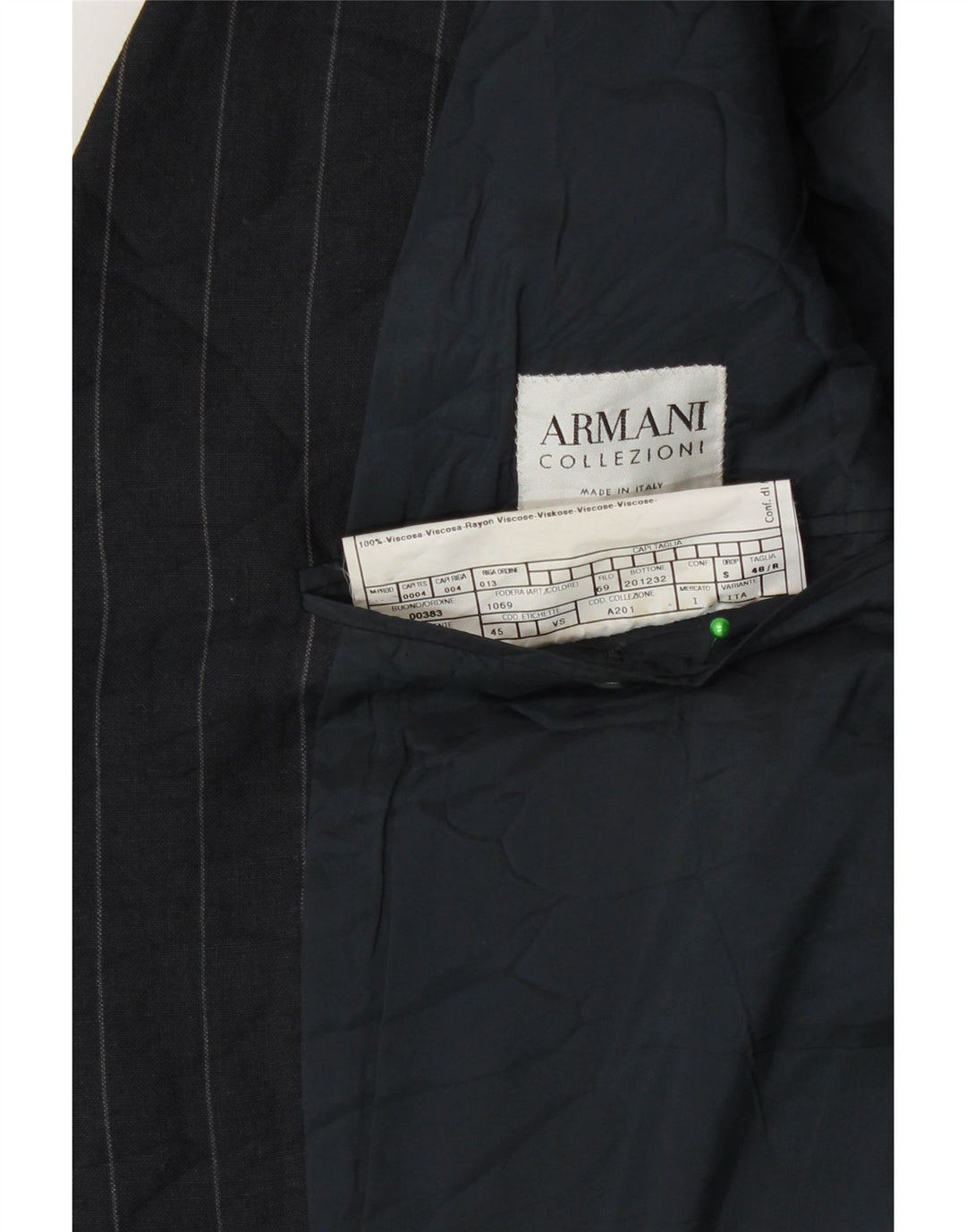 Armani Collezioni Veste Blazer Homme IT 48 Petite Rayure Bleu Marine