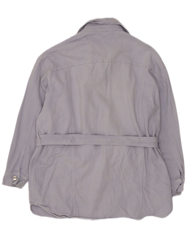 Zara Veste utilitaire surdimensionnée pour femme UK 14 en coton bleu moyen