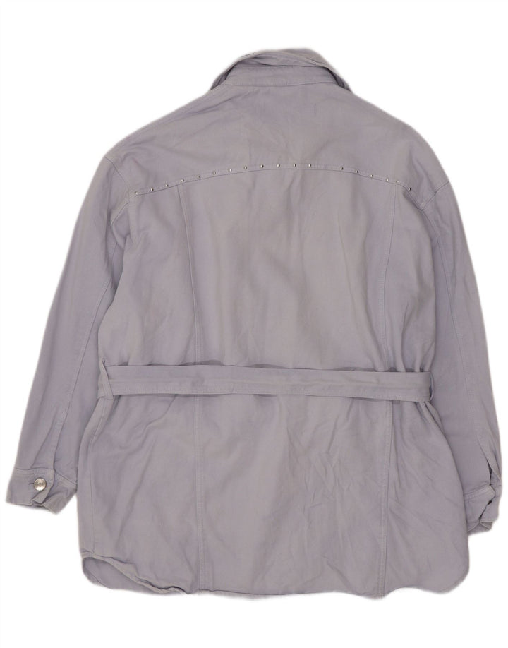 Zara Veste utilitaire surdimensionnée pour femme UK 14 en coton bleu moyen