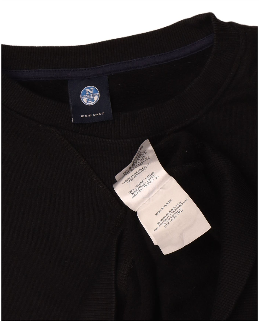 North Sails Sweat-shirt pour homme en coton noir Taille L