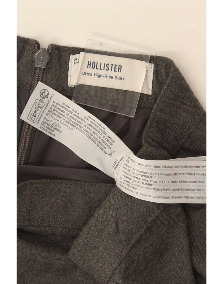 Hollister Mini jupe femme UK 14 Large W30 Gris Polyester