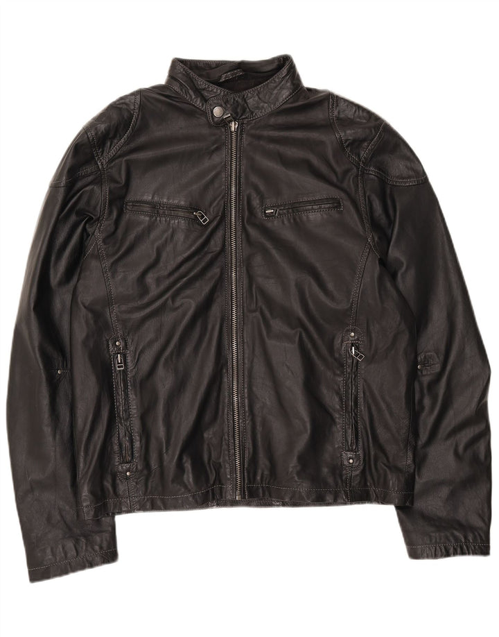 Gipsy Veste en cuir pour homme UK 40 Grand cuir noir
