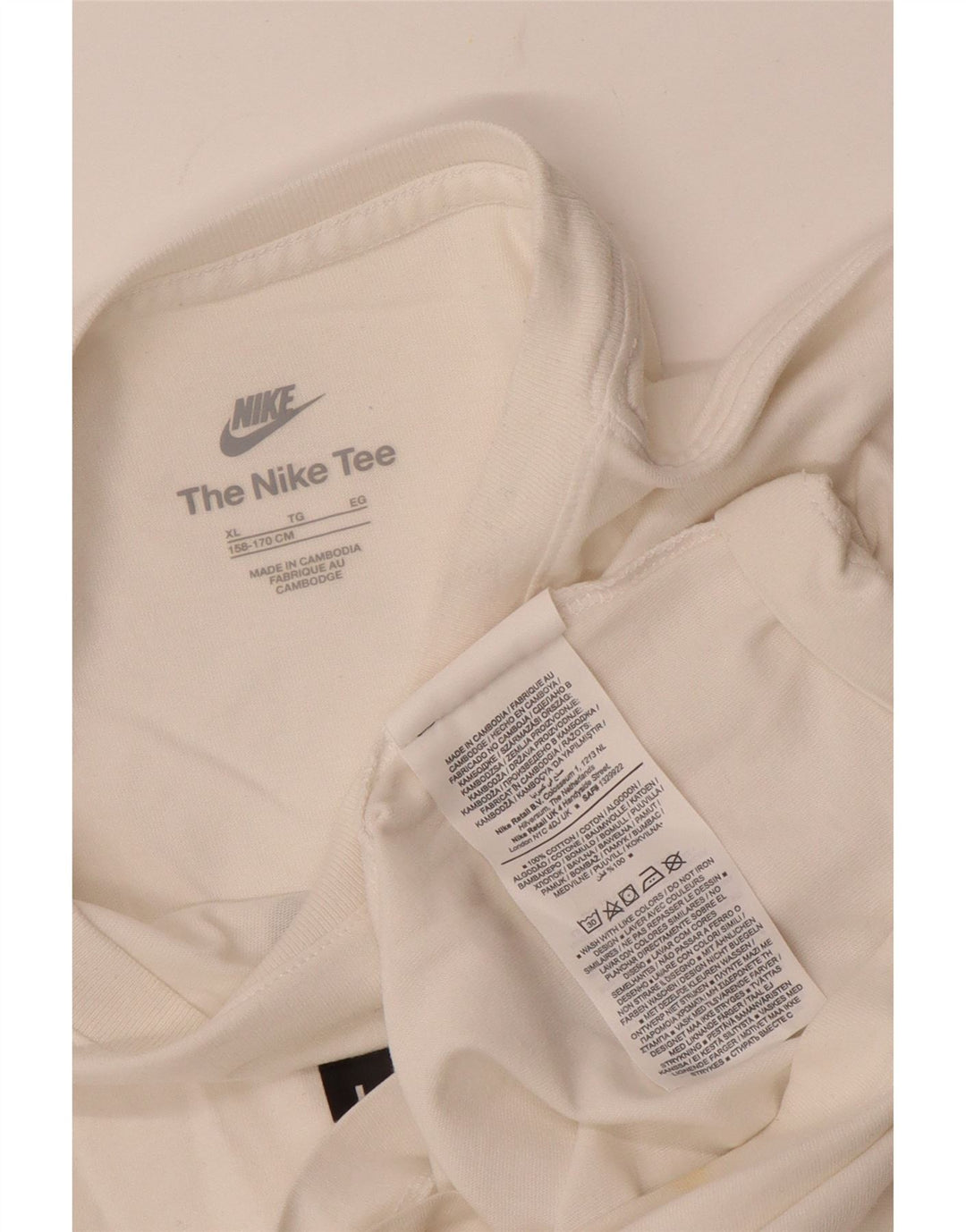 NIKE T-shirt graphique pour garçon 13-14 ans XL Blanc Coton