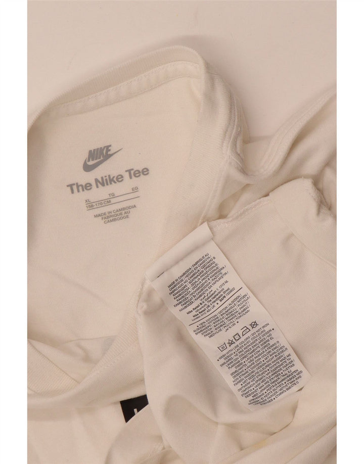 NIKE T-shirt graphique pour garçon 13-14 ans XL Blanc Coton