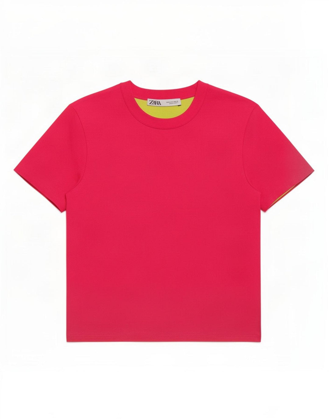 Zara Womens Crop T-Shirt Top UK 12 Polyester Rose Moyen
