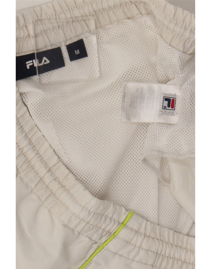 Fila Short de Sport Homme Blanc Moyen Polyester