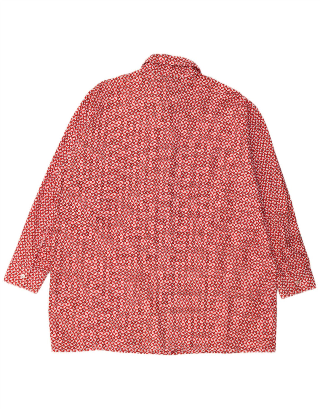 vintage Chemise Homme Taille 44 XL Rouge Géométrique