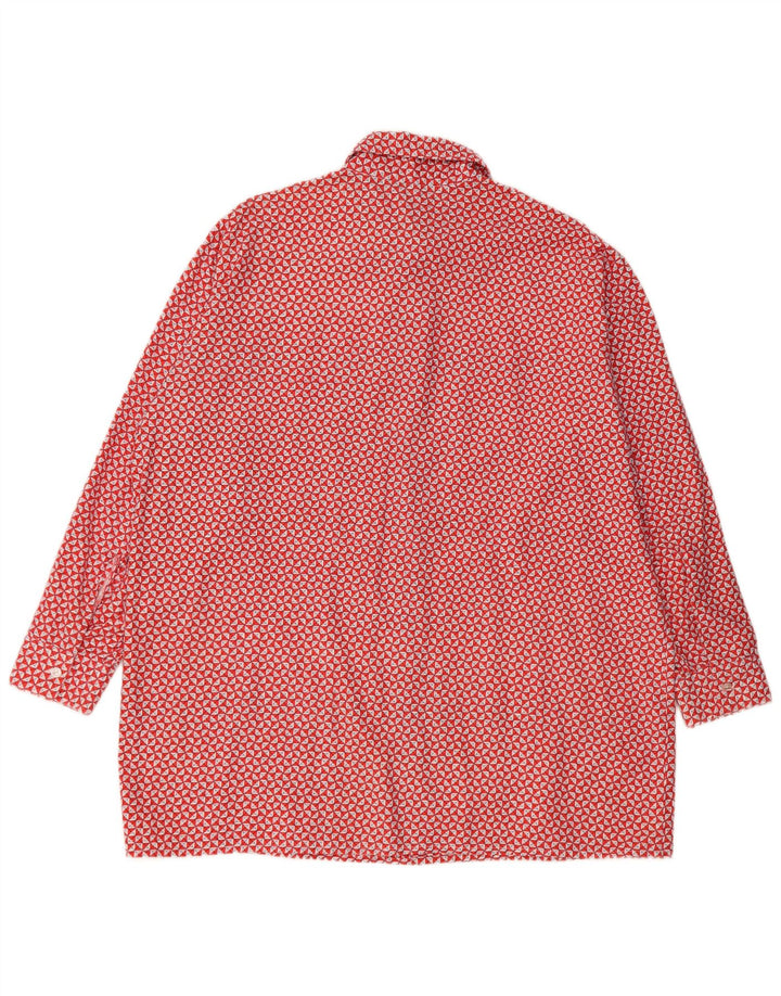 vintage Chemise Homme Taille 44 XL Rouge Géométrique