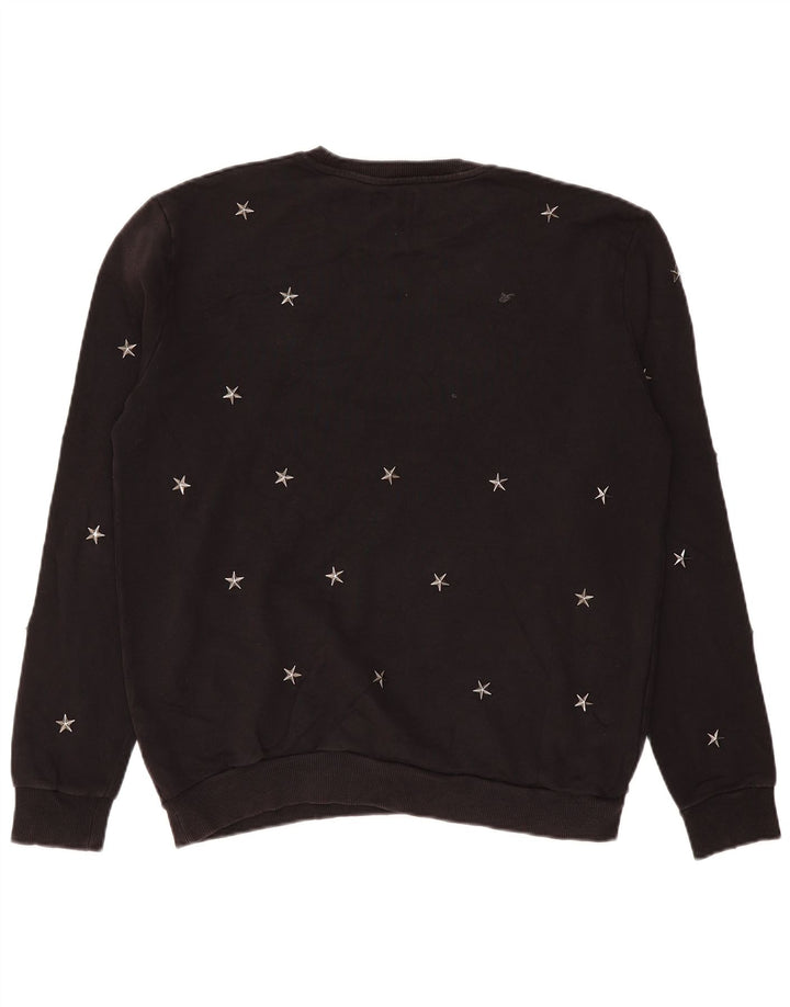 Zara Homme Sweatshirt Jumper XL Noir Géométrique Coton