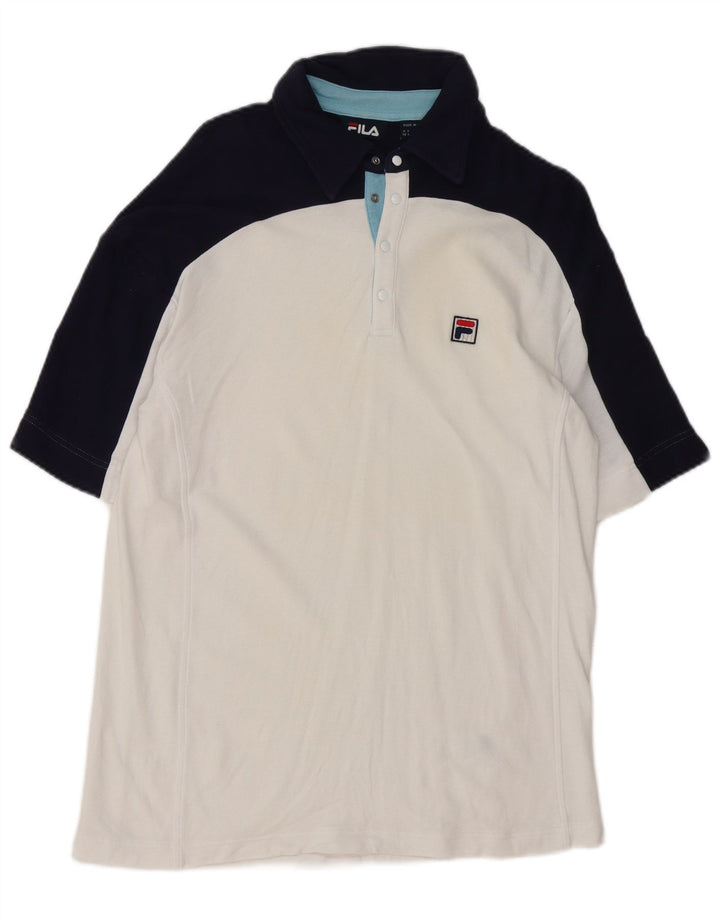Fila Polo Homme Petit Blanc Colorblock Coton