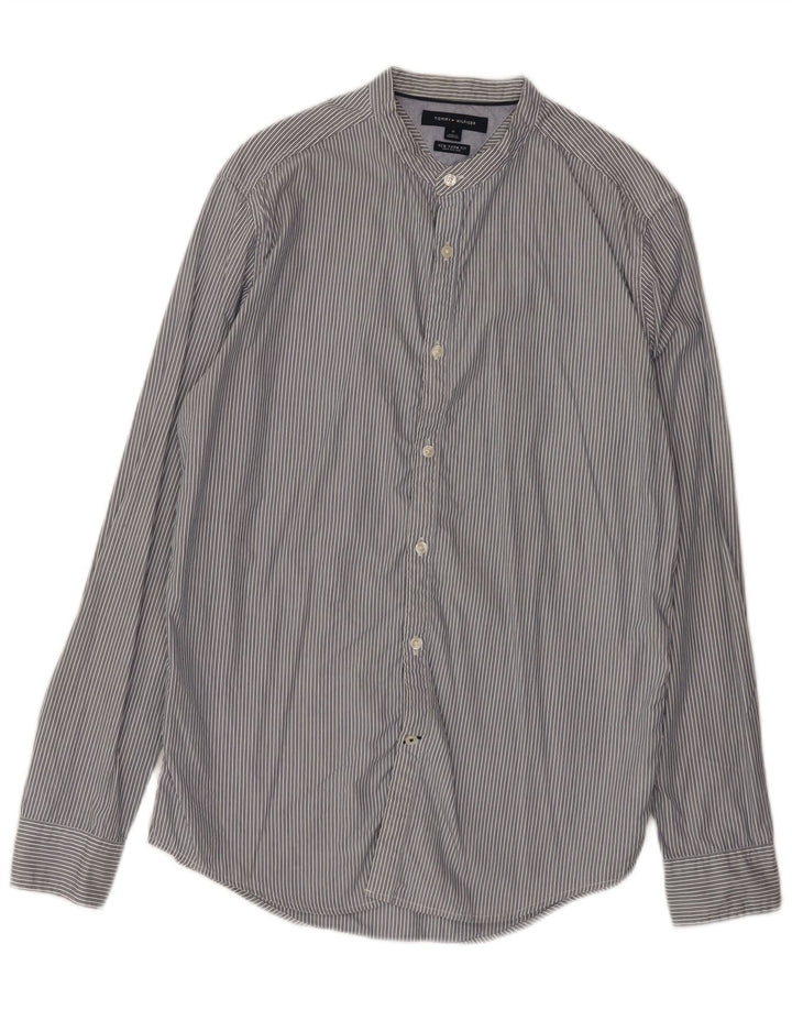 Tommy Hilfiger Chemise Homme Gris Moyen En Coton À Fines Rayures