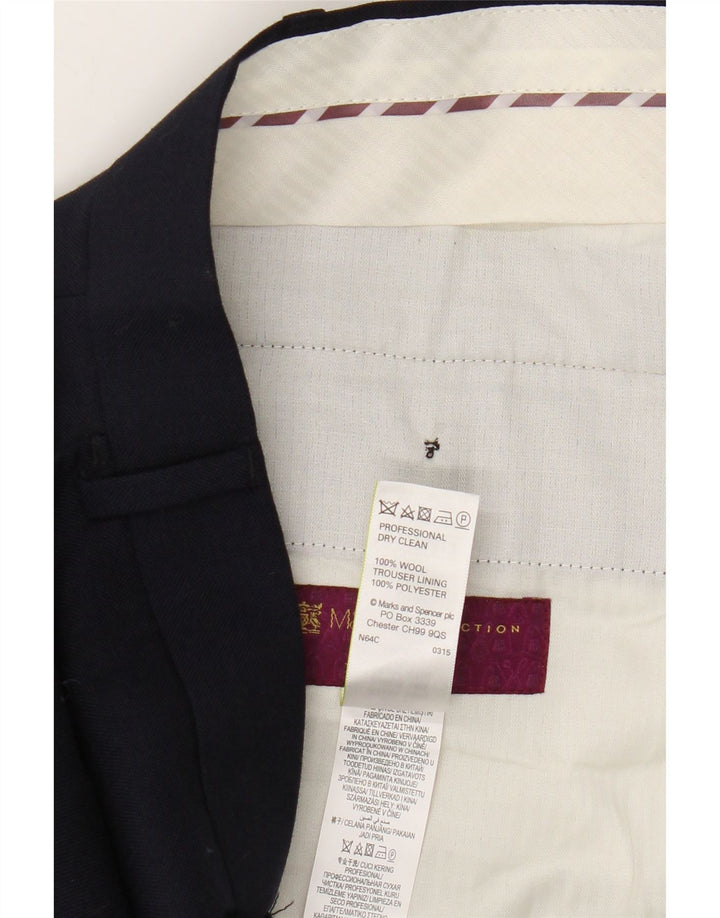 Marks & Spencer Pantalon de costume coupe classique pour homme W38 L31 en laine bleu marine