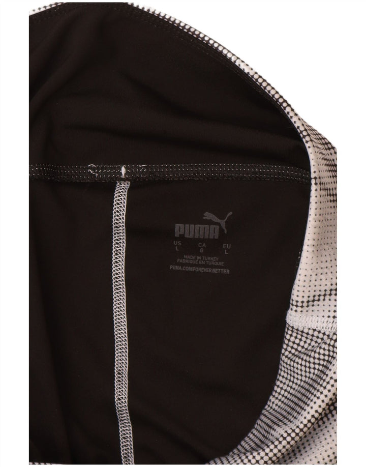 Puma Leggings pour femme UK 16 Large Noir Colorblock