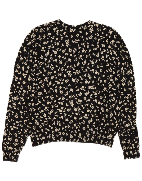 Marks & Spencer Pull cardigan pour femme UK 14 Grand imprimé animal noir