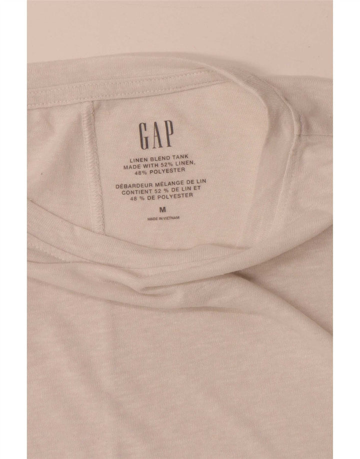 Gap Débardeur Femme UK 14 Lin Blanc Moyen