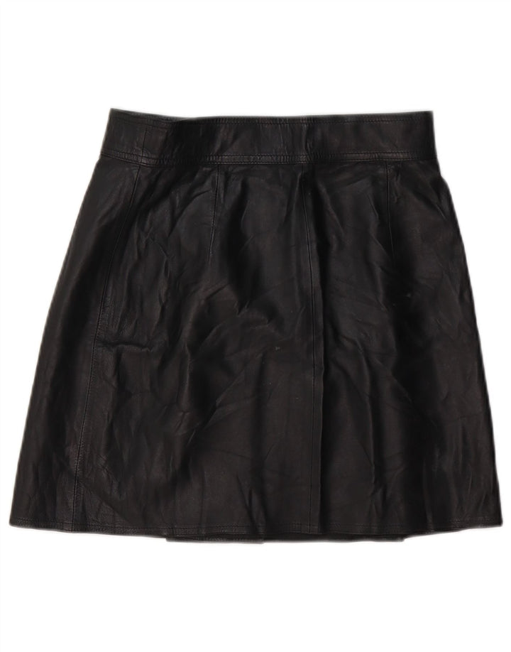 jupe en cuir femme vintage W28 Noir moyen