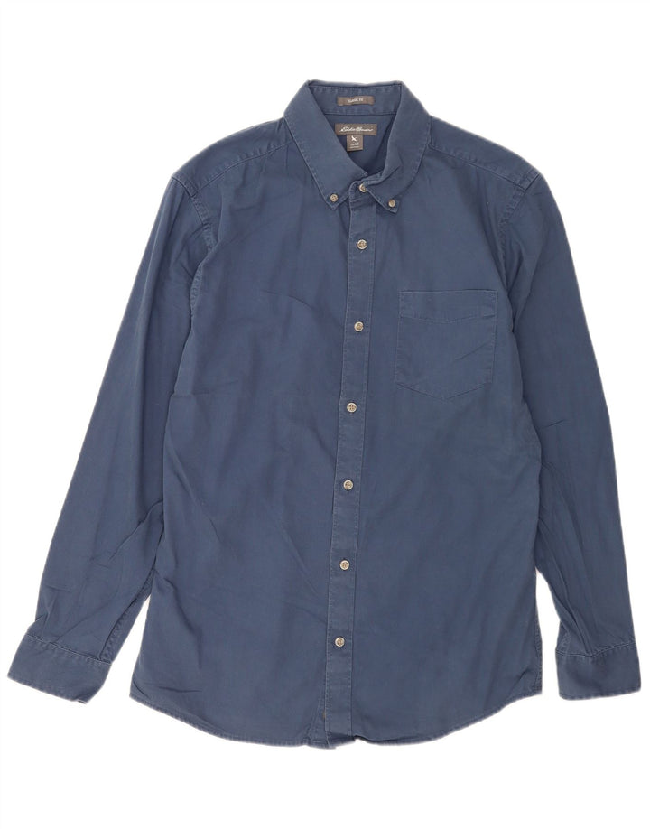 Eddie Bauer Chemise coupe classique pour homme en coton bleu moyen