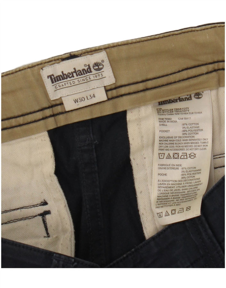 TIMBERLAND Pantalon Cargo Droit Homme W30 L27 Bleu Marine Coton