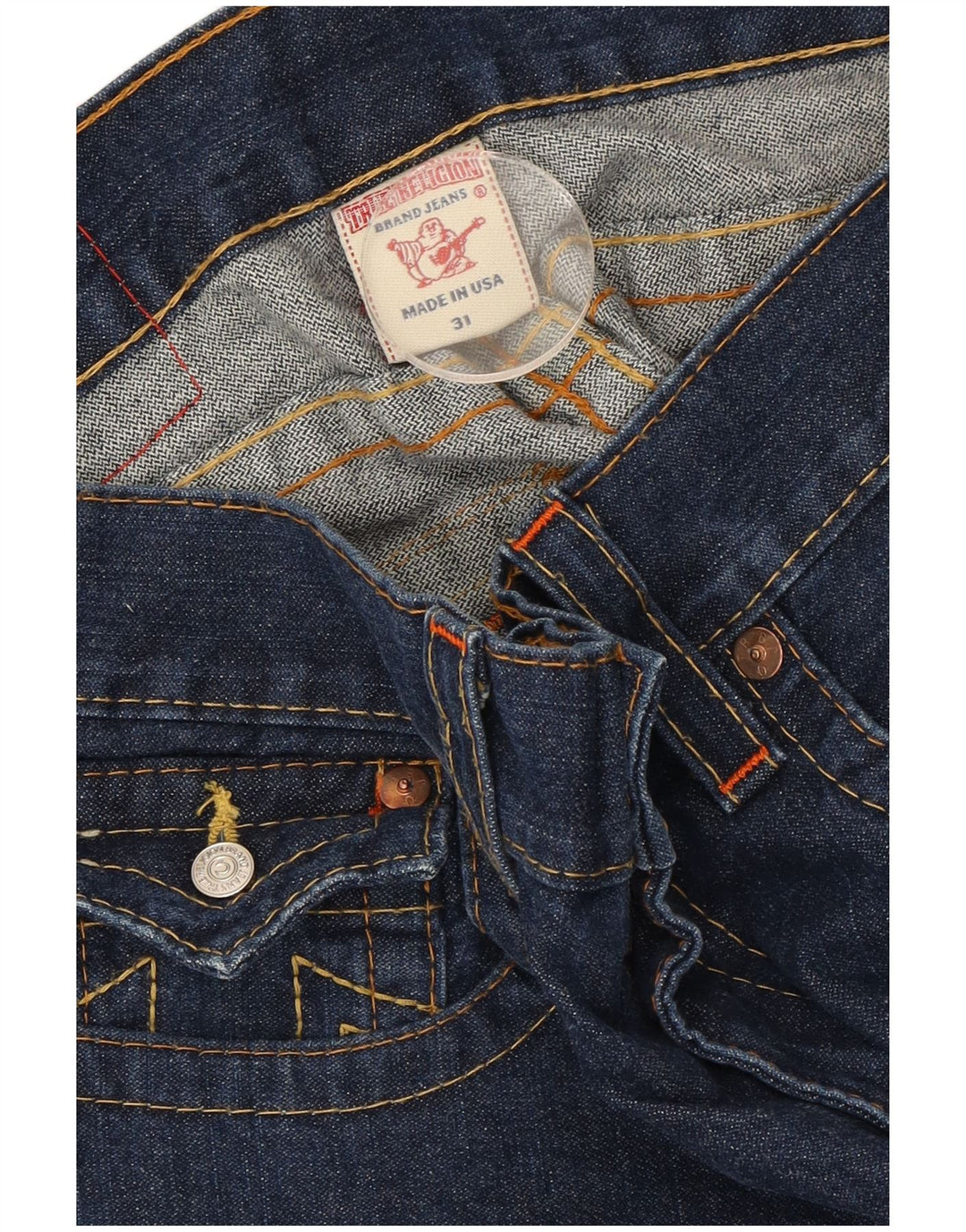 True Religion Jean Bootcut Femme W31 L32 Bleu Coton