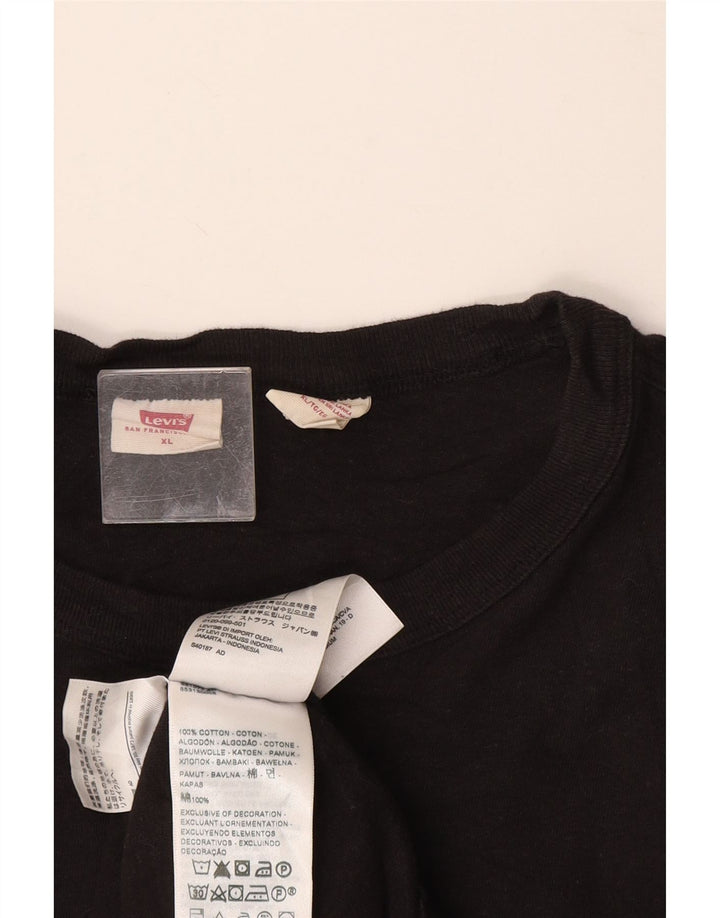 LEVI'S T-Shirt Femme UK 18 XL Noir Coton
