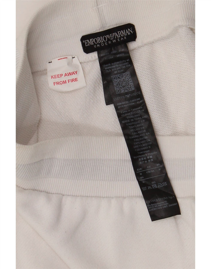 EMPORIO ARMANI Short de Sport Homme Blanc Moyen Coton