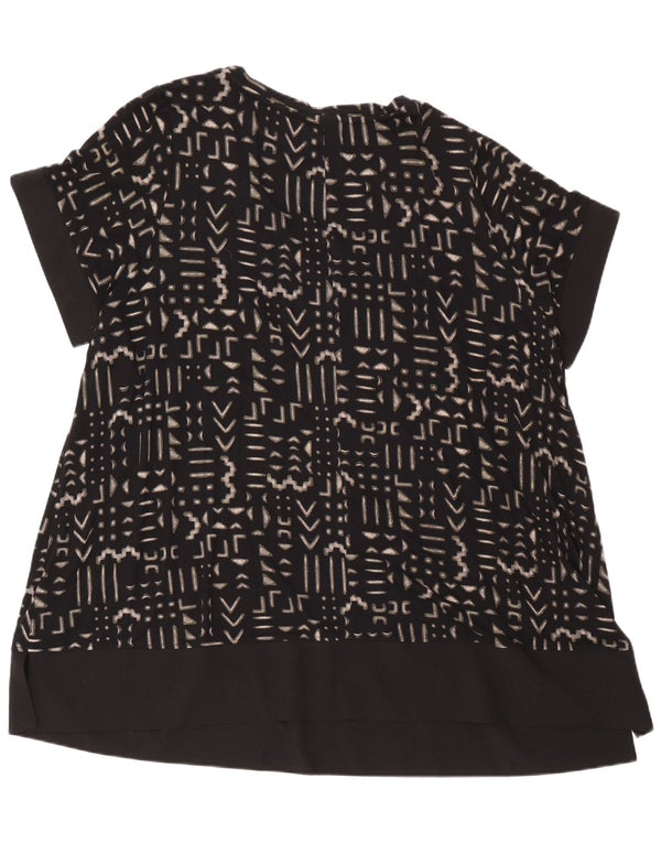 Marks & Spencer Robe tunique pour femme UK 24 4XL Viscose géométrique noire
