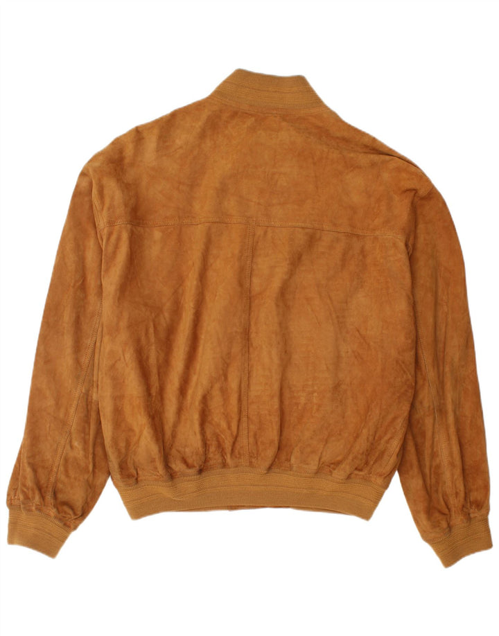 vintage Mens Suede Bomber Jacket UK 40 Grand Brun