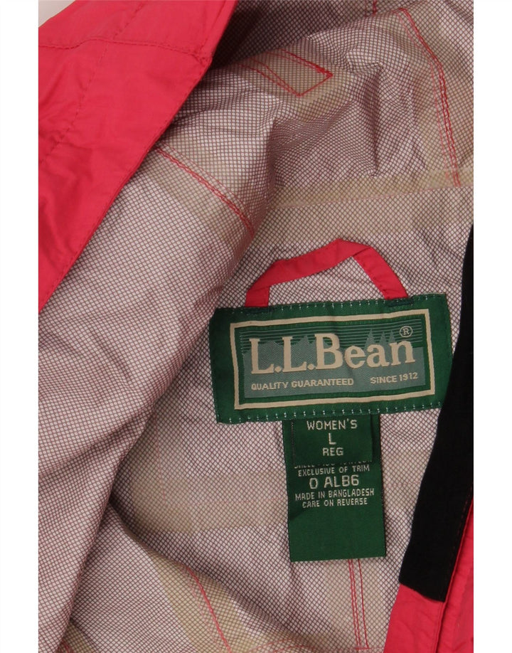 L.L.Bean Veste de pluie à capuche pour femme UK 16 Large Rose Nylon