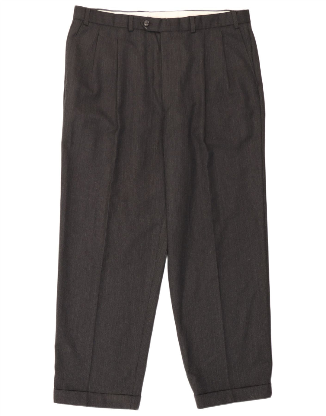 Marks & Spencer Pantalon décontracté St. Michael Pegged homme W38 L29 laine grise
