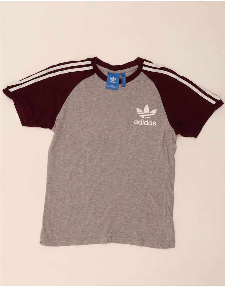 ADIDAS T-Shirt Homme Petit Gris Colorblock Coton