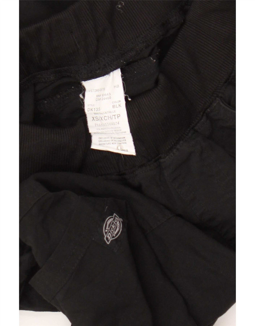 Dickies Pantalon cargo droit pour femme XS W26 L28 Noir Polyester