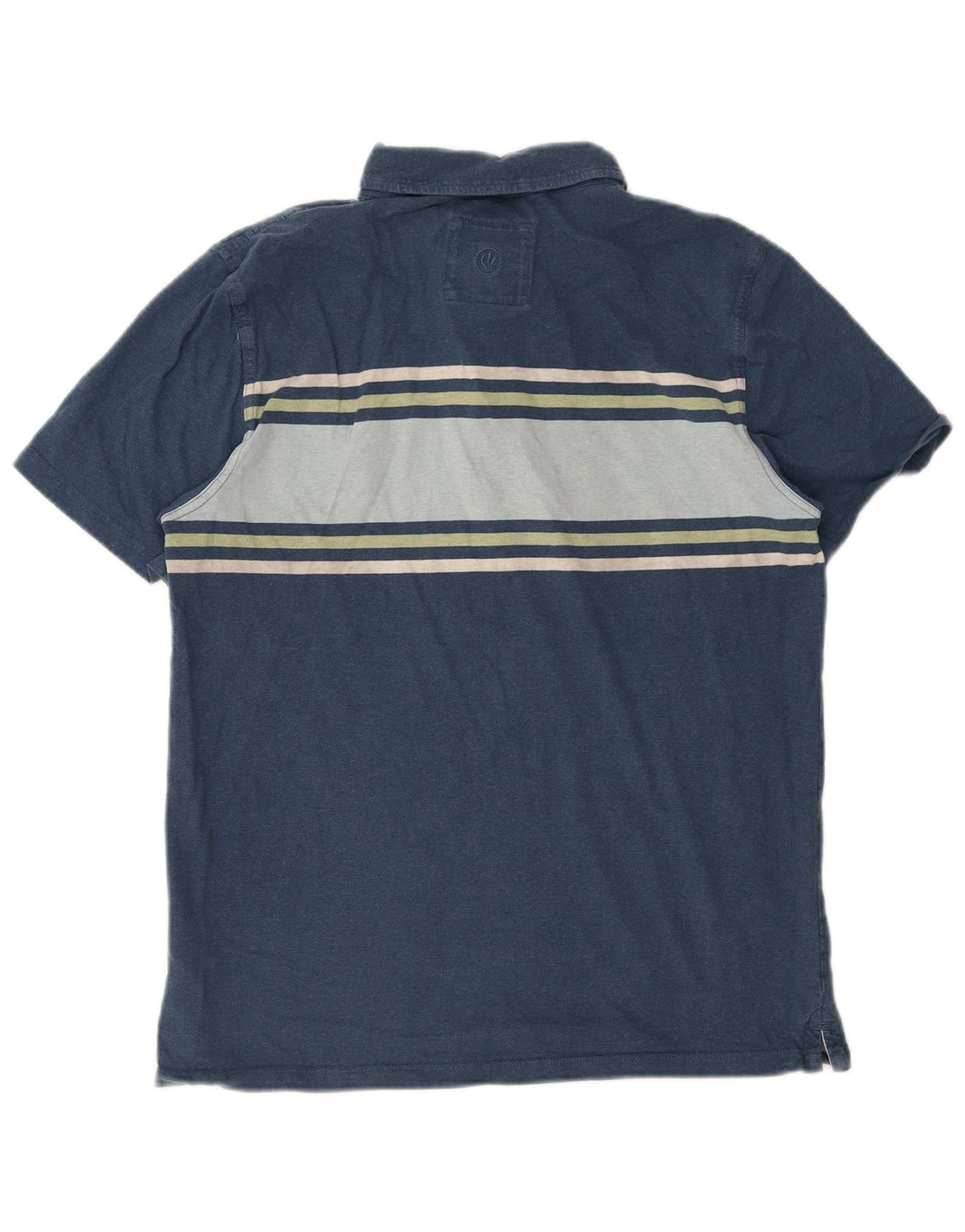 Fat Face Polo Homme Large Bleu Colorblock Coton