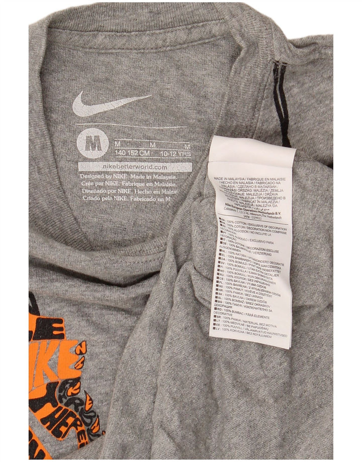 Nike Garçon Graphic T-Shirt Top 10-11 ans Gris Moyen Coton