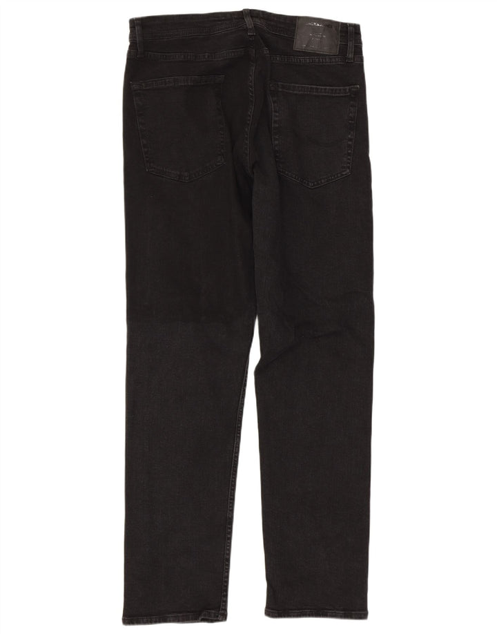 JACK & JONES Mens Straight Jeans W32 L32 Black Cotton
