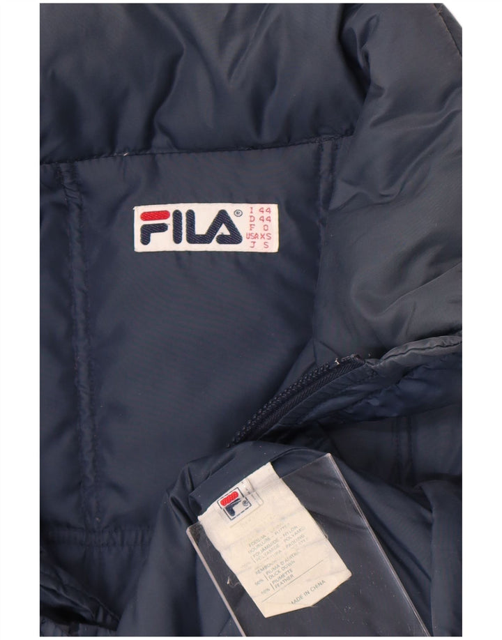 Fila Veste matelassée à capuche pour homme IT 44 XS Bleu marine Nylon