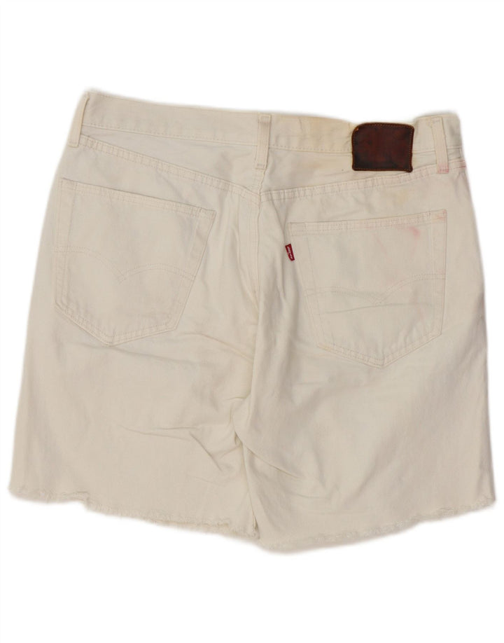 LEVI'S Short en Jean Homme W36 Large Blanc Coton