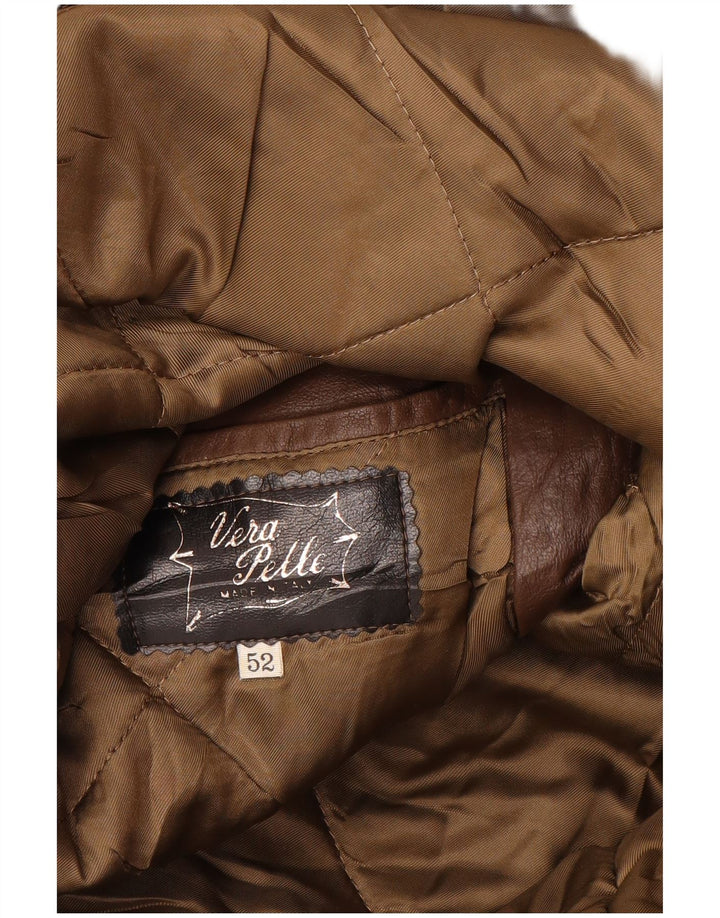 VINTAGE Veste en cuir homme IT 52 XL Cuir marron