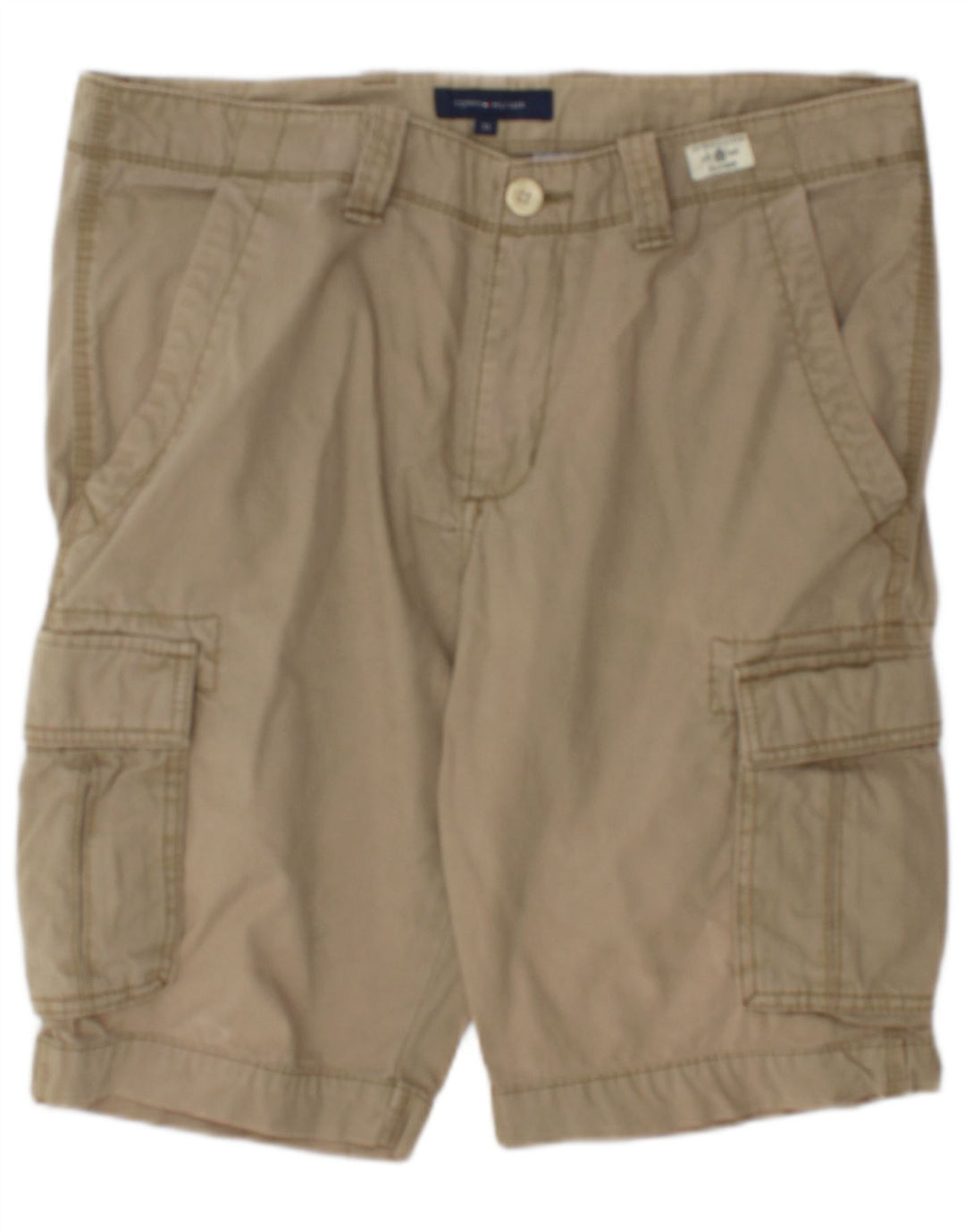 Tommy Hilfiger Short cargo pour homme W33 Large Kaki Coton