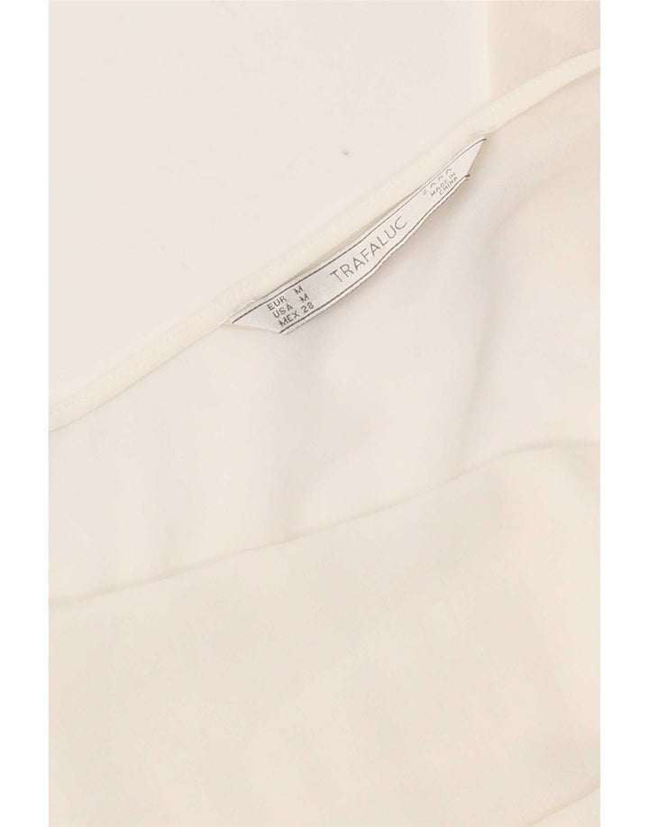 Zara Chemisier à manches longues pour femme UK 14 Blanc moyen