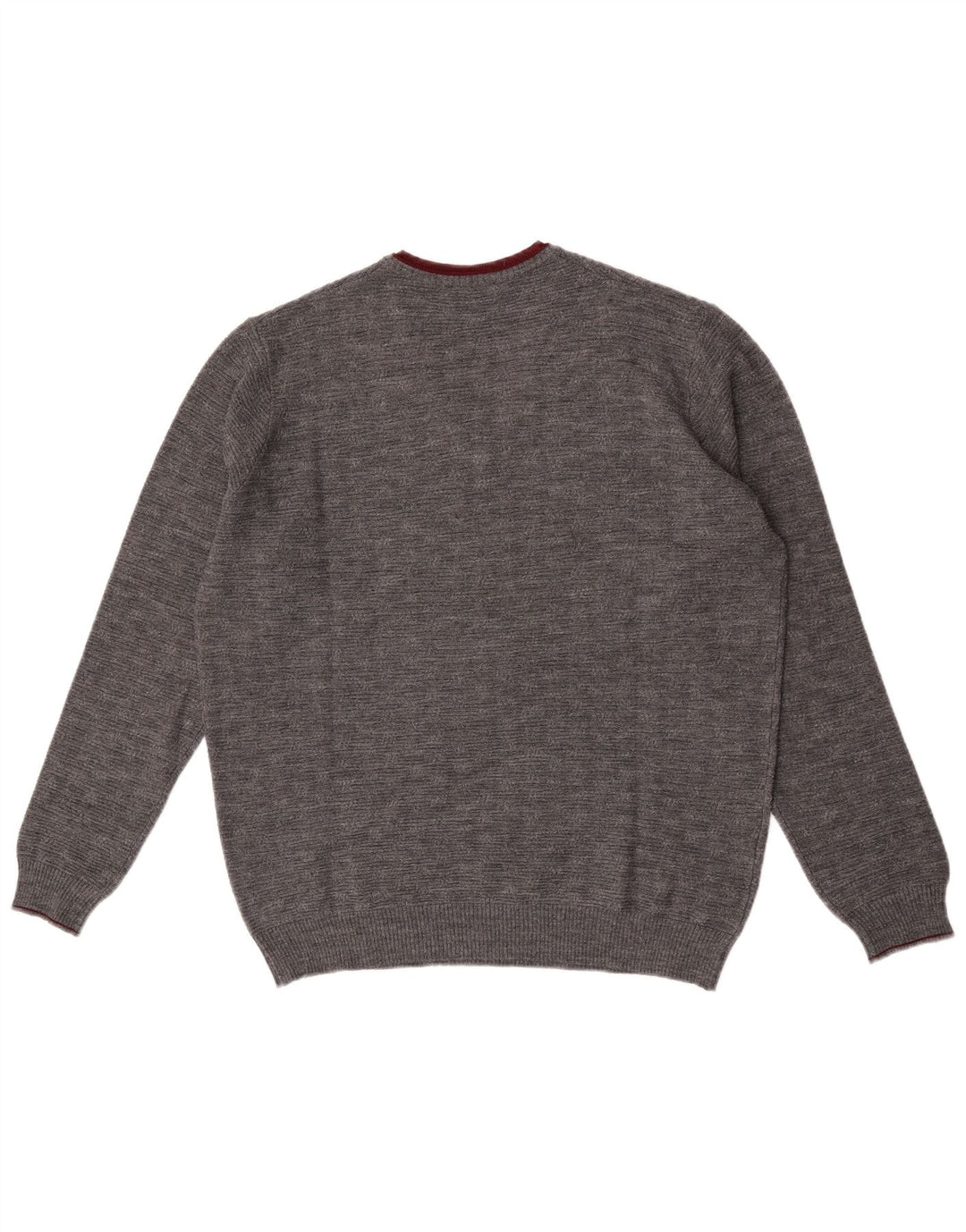 Il Granchio Pull Col V Homme Large Laine Mouchetée Gris