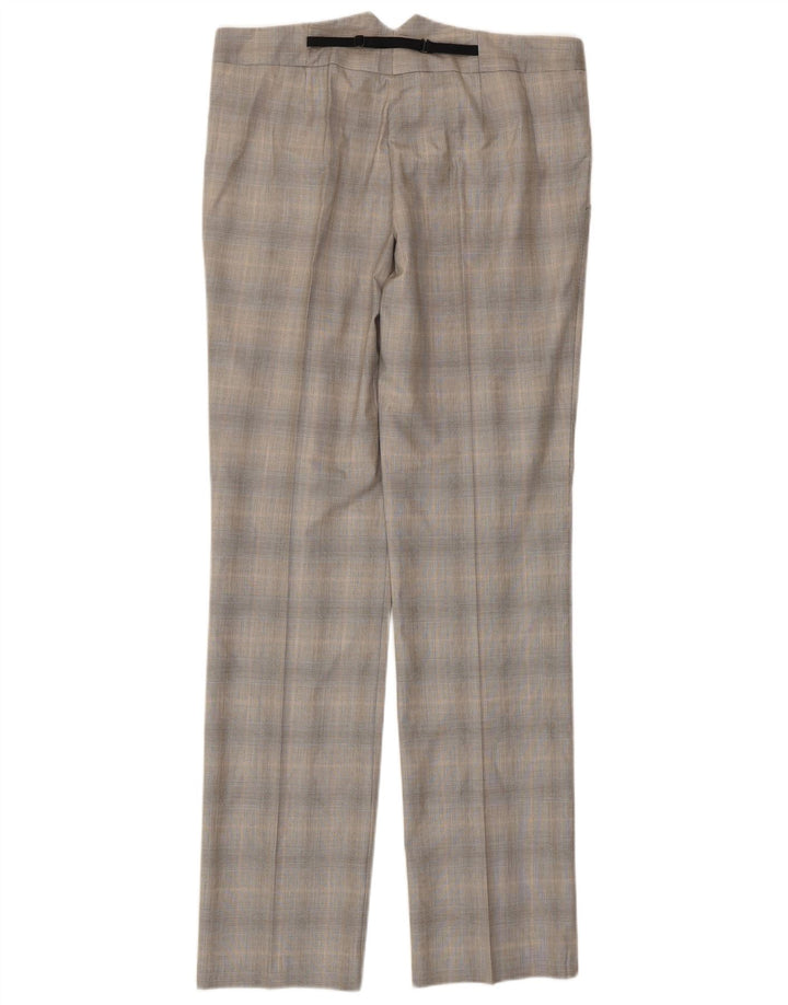Sisley Pantalon de Costume Slim Femme IT 42 Medium W30 L33 Gris Carreaux Polyester