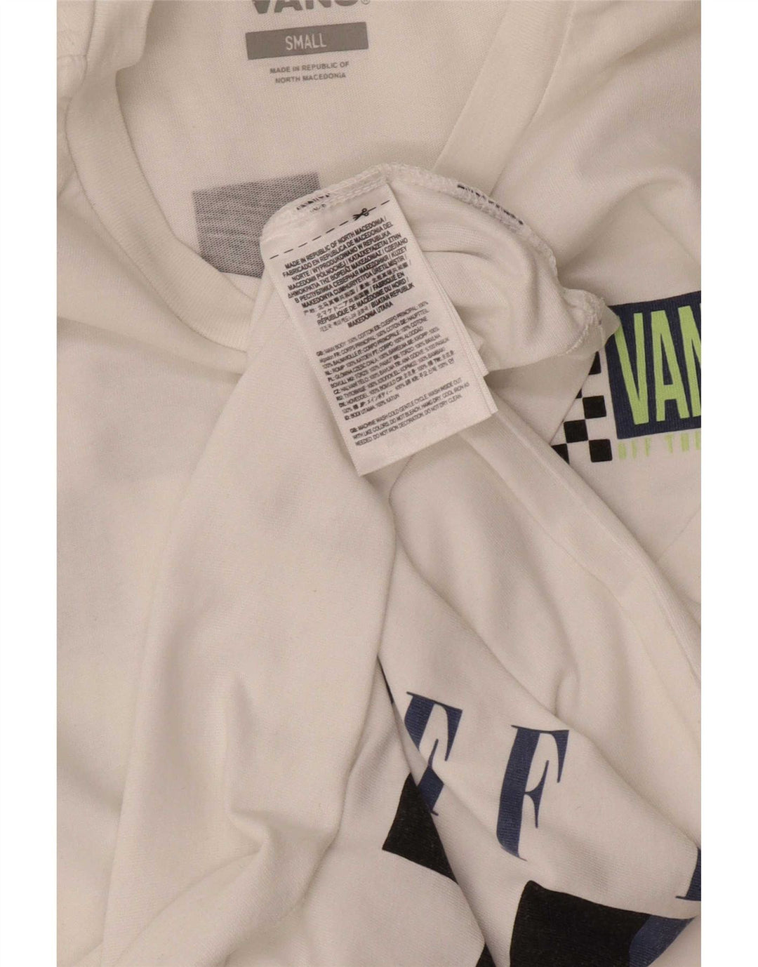 Vans T-shirt graphique pour hommes, petit haut en coton blanc