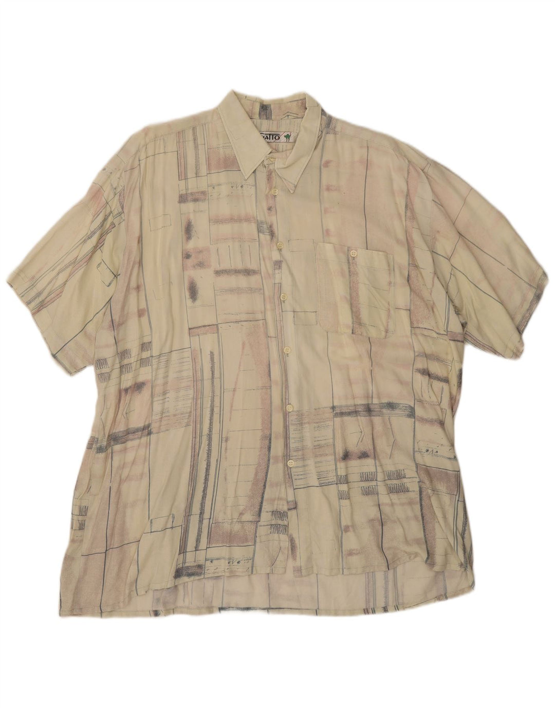 Chemise à manches courtes homme vintage XL Beige